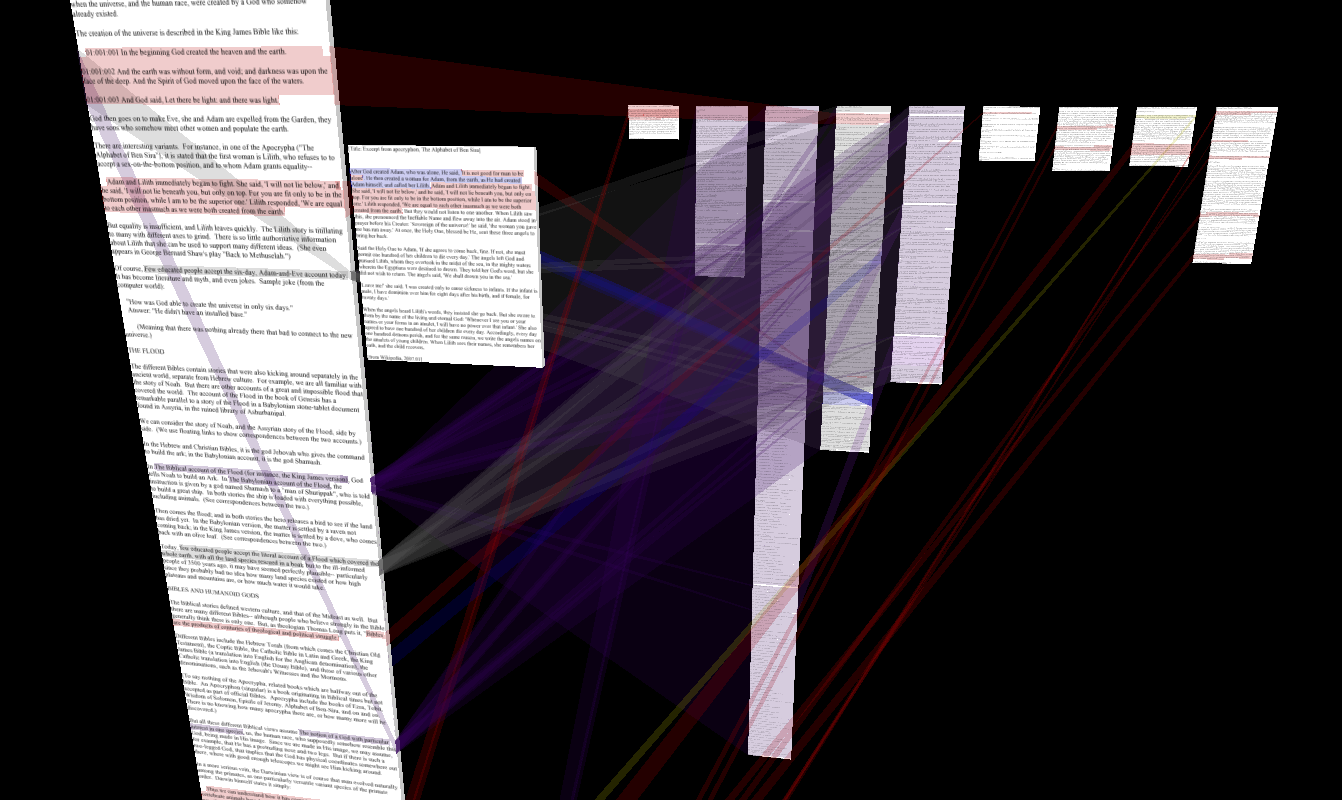 Screenshot from XanaduSpace - a 3D implementation of project Xanadu.